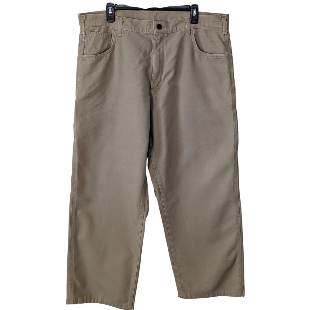 Carhartt Khaki NFPA 2112 Flame Resistant Work Pants Multiple Pocket Size 40W 32L